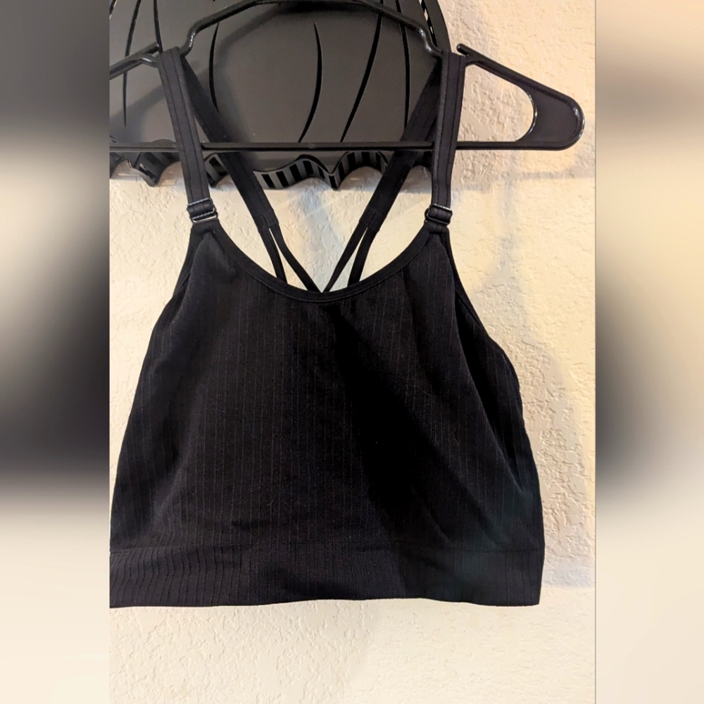 XXL Black Racerback Sporty Strappy Bralette